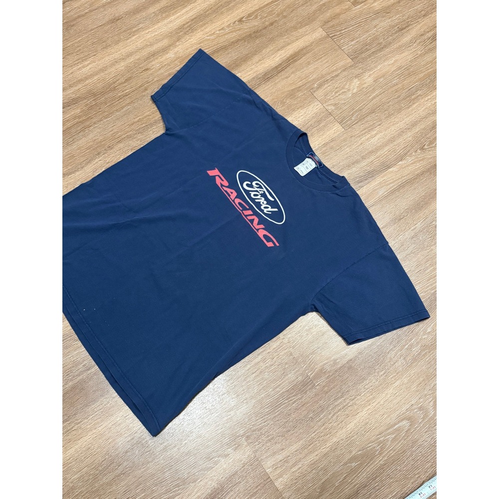 Ford Racing Mens XL Navy Blue Graphic T-Shirt Short Sleeve Cotton Car Tee